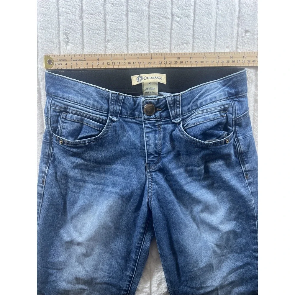 Democracy Jeans Womens 6 Blue Ab Technology Medium Wash Mid Rise Skinny‎ Stretch
